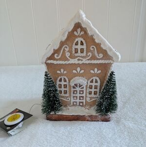 NWT Gingerbread House Holiday Decoration with LED Light